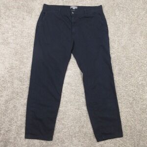 Ash & Erie Pants Mens 36x28 Navy Blue Chino Zip Fly Straight Pockets Office Work